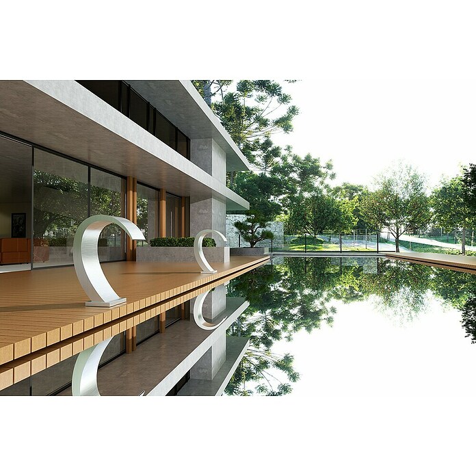 Imex Poolimex Cascada de agua Iguazú (L x An x Al: 11 x 20 x 65 cm, Acero inoxidable, Cromo) | BAUHAUS