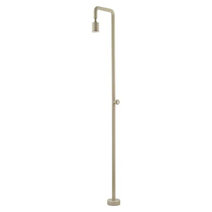 Imex Poolimex Ducha de piscina Pool - 235 cm, Acero inoxidable, Moka - Imagen de una moderna columna de ducha beige con un diseño minimalista, perfecta para un baño elegante.