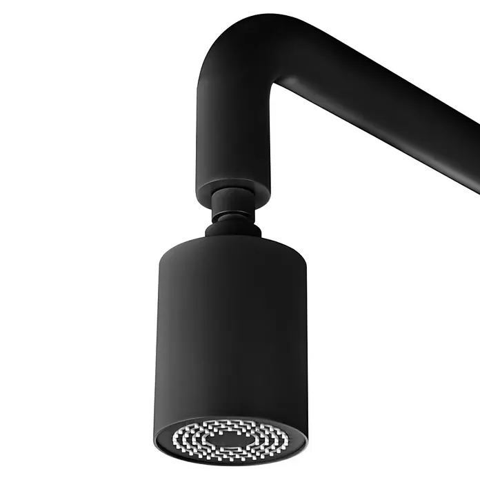 Imex Poolimex Ducha de piscina Pool - 235 cm, Acero inoxidable, Negro mate - Cabezal de ducha negro con diseño redondo y chorros de agua precisos para una experiencia de baño moderna.