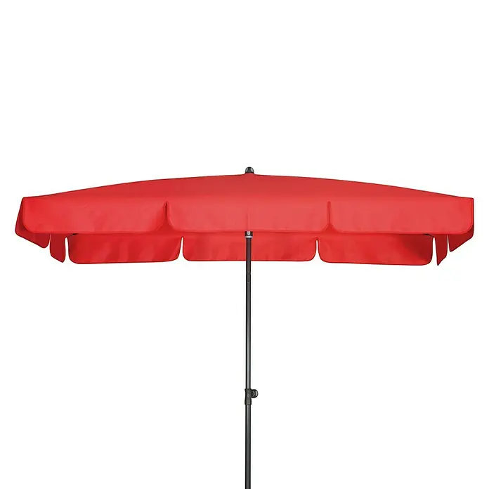 Doppler Sunline Marktschirm Waterproof Neo - Rot, Bespannungsmaß (L x B): 185 x 120 cm - Roter Gartenschirm mit Mittelmast für sonnige Tage im Freien, bietet Schatten und Schutz vor der Sonne.