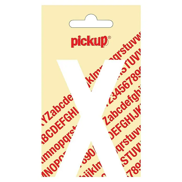 Pickup Aufkleber - Motiv: X, Weiß, Höhe: 90 mm - Aufkleberbogen mit dem Buchstaben X von Pickup, ideal zum Beschriften und Dekorieren von Gegenständen.