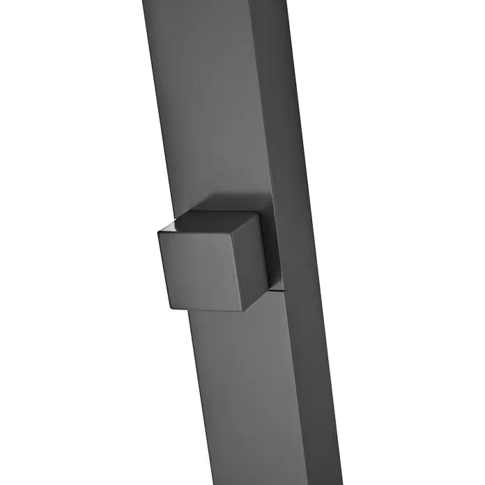 Imex Poolimex Ducha de piscina Niagara - 218 cm, Acero inoxidable, Gris cobalto - Primer plano de un soporte de pared moderno y minimalista en gris. Diseño elegante con forma cúbica para detalles estilosos.