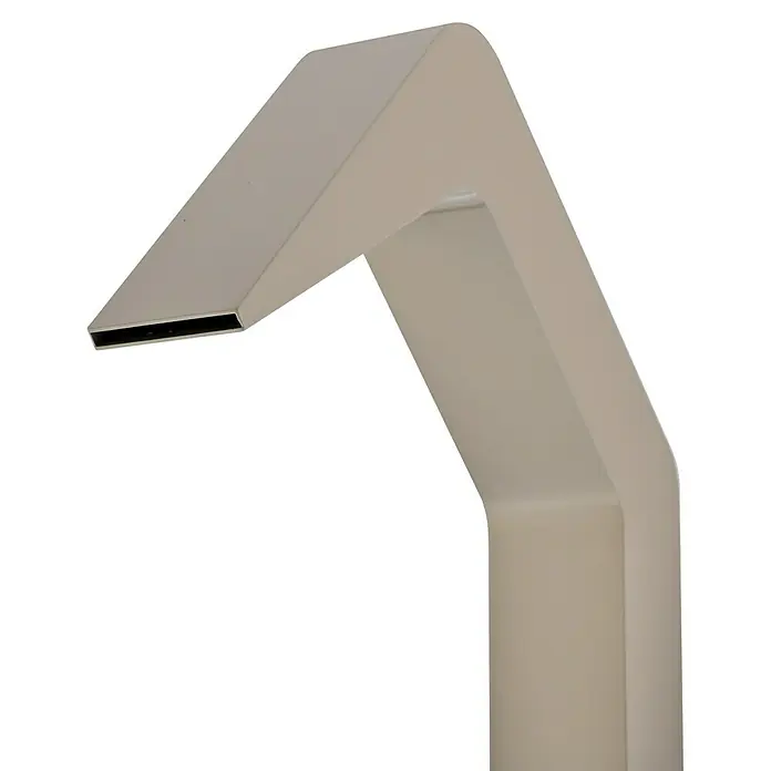 Imex Poolimex Ducha de piscina Niagara - 218 cm, Acero inoxidable, Moka - Primer plano de un moderno grifo beige con líneas limpias y un diseño minimalista, ideal para baños elegantes.