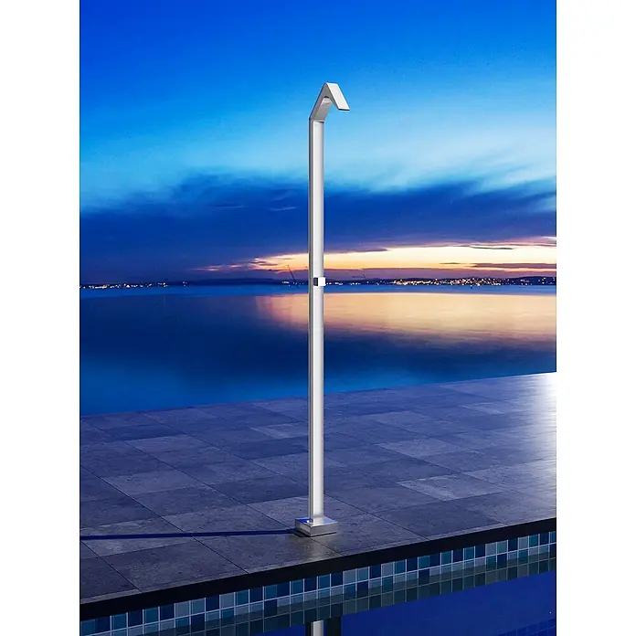 Imex Poolimex Ducha de piscina Niagara - 218 cm, Acero inoxidable, Cromo - Ducha de piscina moderna de acero inoxidable con un diseño minimalista. Perfecta para uso exterior y una refrescante ducha después de nadar.