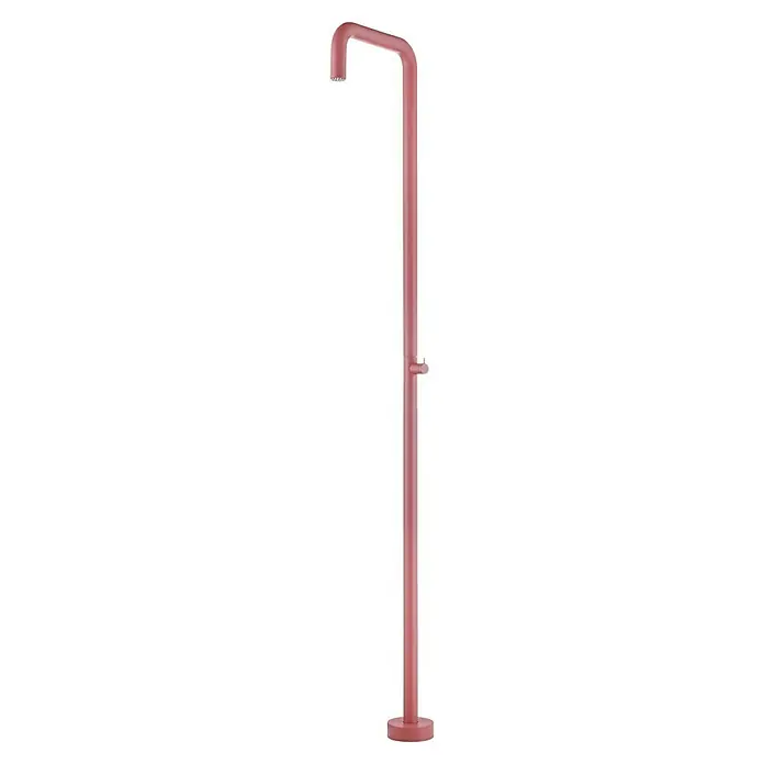 Imex Poolimex Ducha de piscina Utah - 236 cm, Acero inoxidable, Rosa coral - Una elegante ducha de exterior rosa. El diseño es moderno y minimalista, ideal para jardines o terrazas.