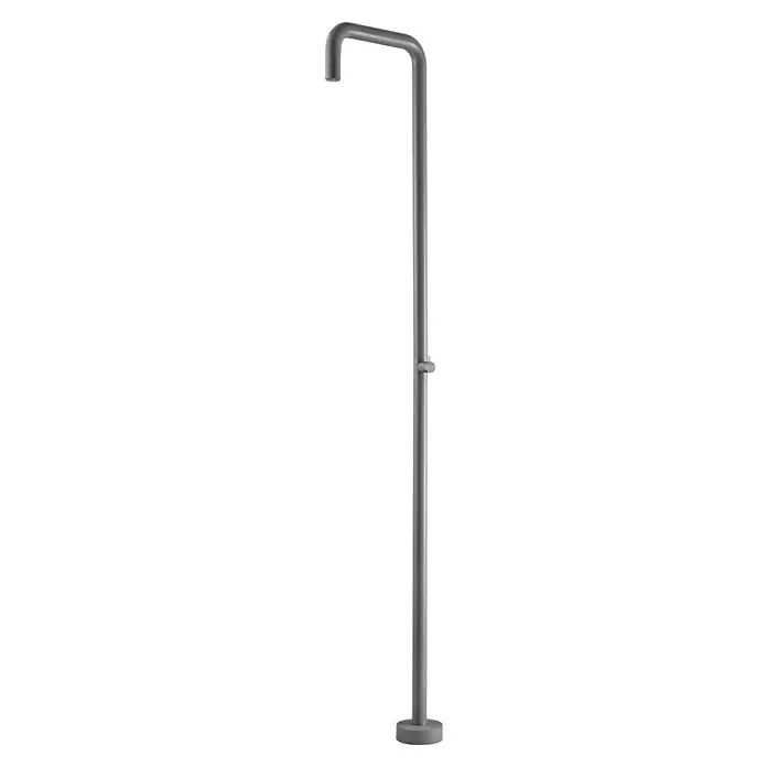 Imex Poolimex Ducha de piscina Utah - 236 cm, Acero inoxidable, Gris cobalto - Ducha exterior gris con cabezal de ducha redondo y grifo lateral para usar en el jardín o en la piscina. El material es resistente a la intemperie.