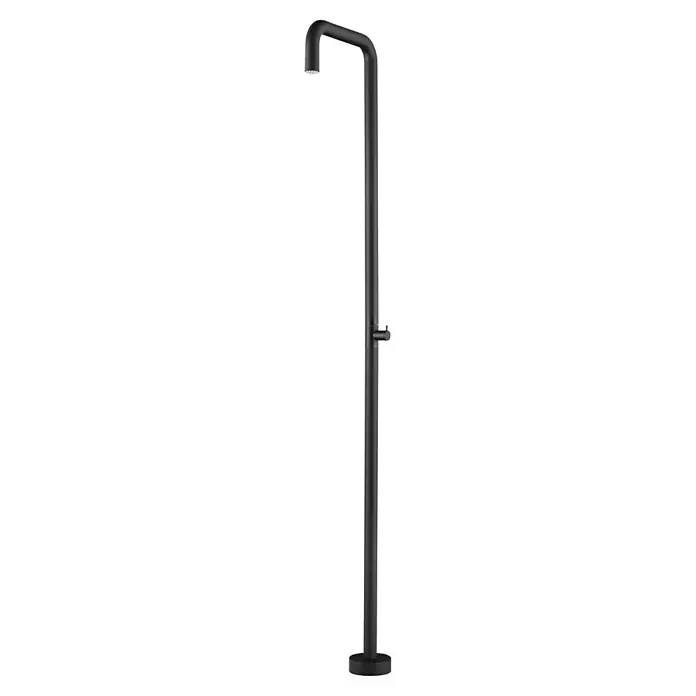 Imex Poolimex Ducha de piscina Utah - 236 cm, Acero inoxidable, Negro mate - Ducha exterior de pie en negro elegante, perfecta para jardines o áreas de piscina. El diseño minimalista se integra perfectamente.
