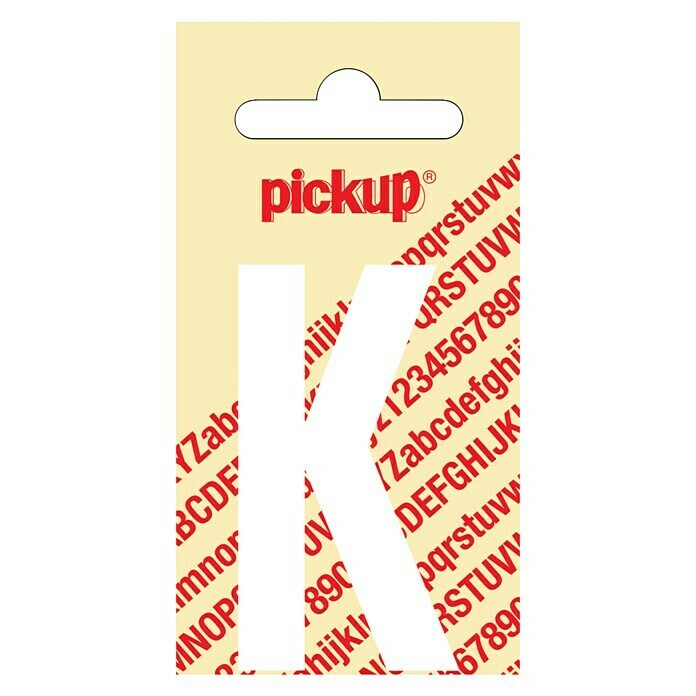 Pickup Sticker (Motief: K, Wit, Hoogte: 60 mm)