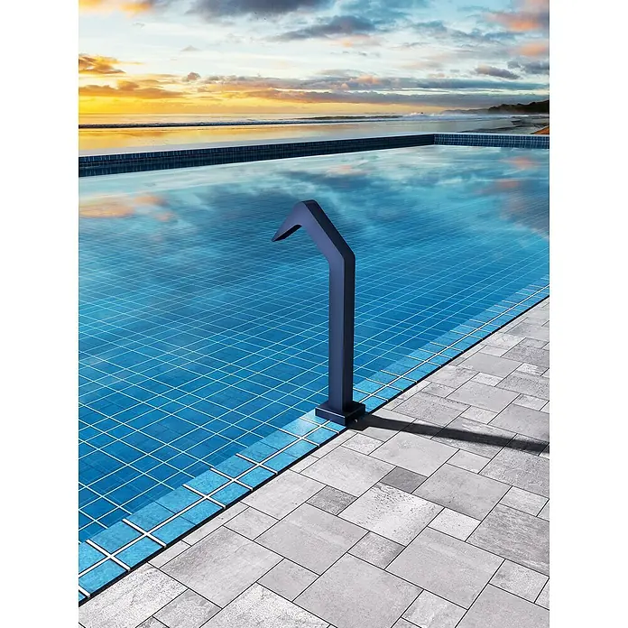 Imex Poolimex Ducha de piscina Niagara - 218 cm, Acero inoxidable, Azul océano - Una luz de piscina moderna con un diseño elegante, se integra perfectamente con el entorno de la piscina, ideal para veladas con ambiente.
