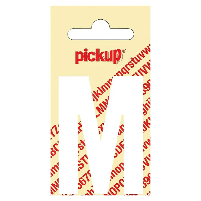 Pickup Aufkleber - Motiv: M, Weiß, Höhe: 60 mm - Aufkleberbogen mit dem Buchstaben "M" von Pickup, ideal zum Basteln und Beschriften.