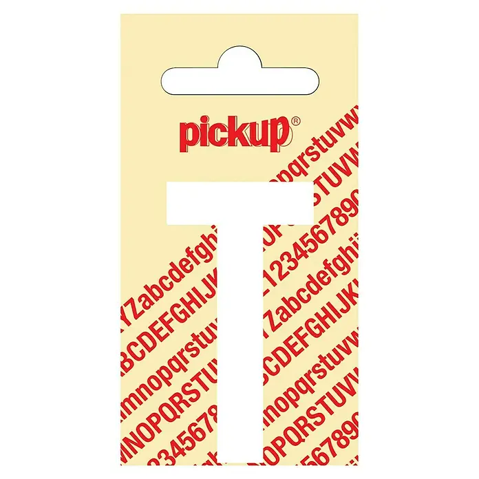 Pickup Aufkleber - Motiv: T, Weiß, Höhe: 60 mm - Aufkleber "T" von Pickup. Ideal für Beschriftungen. Hohe Qualität und einfache Anwendung.