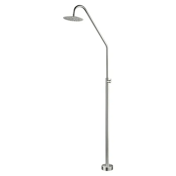 Imex Poolimex Ducha de piscina Alaska - 225 cm, Acero inoxidable, Cromo - Elegante ducha de jardín de acero inoxidable para momentos refrescantes al aire libre. Robusta, elegante y fácil de instalar.