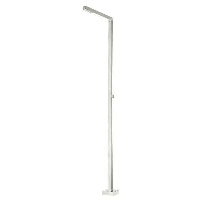 Imex Poolimex Ducha de piscina Alabama - 225 cm, Acero inoxidable, Cromo - Columna de ducha moderna de acero inoxidable con diseño cuadrado y cabezal de ducha grande para una experiencia de ducha lujosa.
