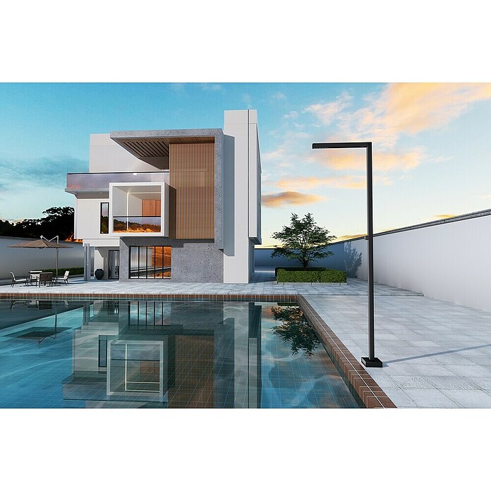 Imex Poolimex Ducha de jardín Alabama (225 cm, Acero inoxidable, Negro mate) | BAUHAUS