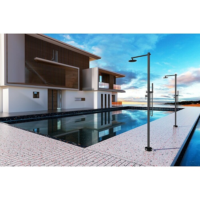 Imex Poolimex Ducha de piscina Kansas (220 cm, Acero inoxidable, Negro mate) | BAUHAUS