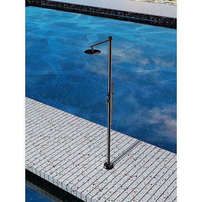 Imex Poolimex Ducha de piscina Kansas (220 cm, Acero inoxidable, Negro mate) | BAUHAUS