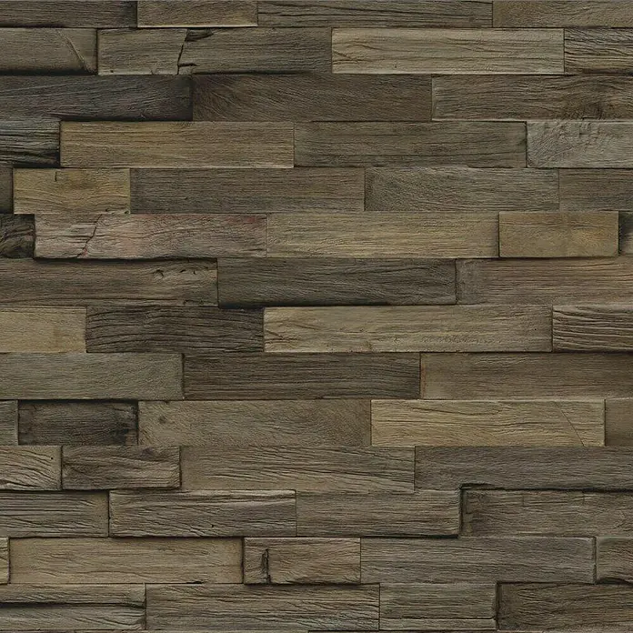 Indo Wandpaneel 3D Wall Charred - Teak, 500 x 200 x 10 mm, 1 m² - Wandverkleidung aus Altholzpaneelen. Rustikale Holzpaneele für eine natürliche und warme Wandgestaltung.