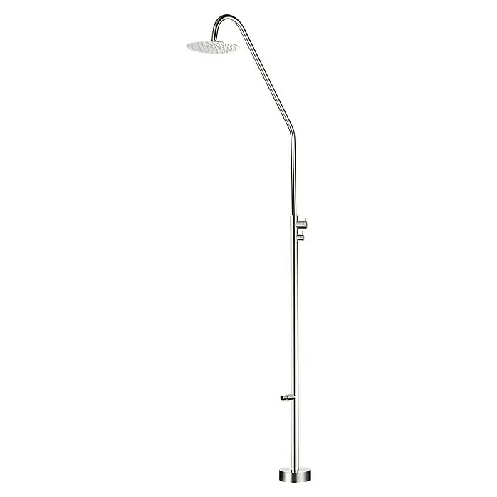 Imex Poolimex Ducha de piscina Dakota - 232 cm, Acero inoxidable, Cromo - Ducha cromada de pie, perfecta para uso exterior. El accesorio de ducha cuenta con un cabezal redondo y una ducha de mano.