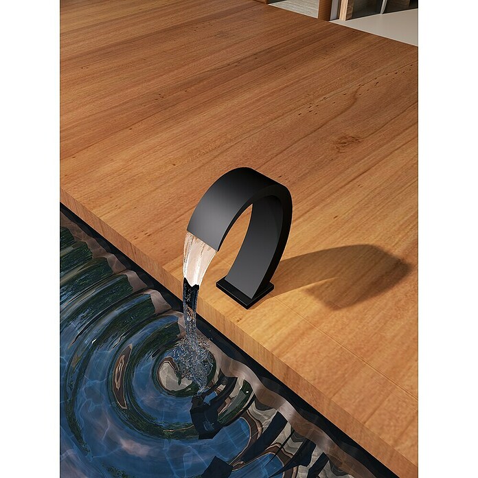 Imex Poolimex Cascada de agua Iguazú (L x An x Al: 11 x 20 x 65 cm, Acero inoxidable, Negro mate) | BAUHAUS