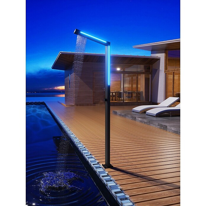 Imex Poolimex Ducha de piscina Sense (225 cm, Acero inoxidable, Negro mate) | BAUHAUS