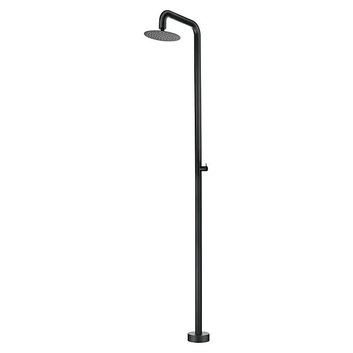 Imex Poolimex Ducha de piscina Oregon - 235 cm, Acero inoxidable, Negro mate - Elegante ducha exterior negra con cabezal redondo, ideal para jardín o piscina. Diseño elegante para refrescarse en verano.