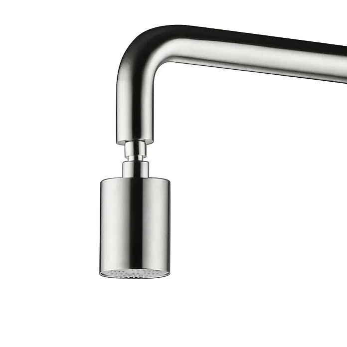 Imex Poolimex Ducha de piscina Pool - 235 cm, Acero inoxidable, Cromo - Primer plano de un elegante cabezal de ducha cromado con un diseño minimalista y líneas limpias, perfecto para baños modernos.