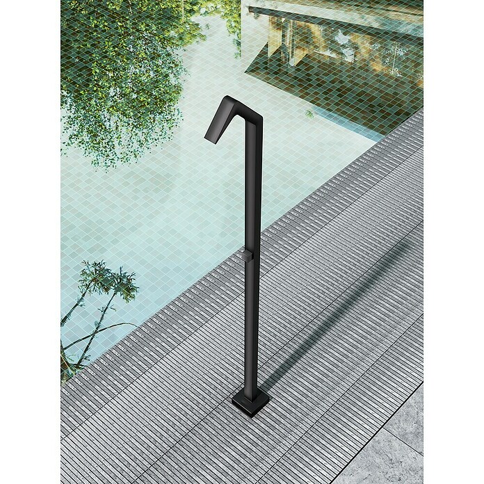 Imex Poolimex Ducha de jardín Niagara (218 cm, Acero inoxidable, Negro mate) | BAUHAUS