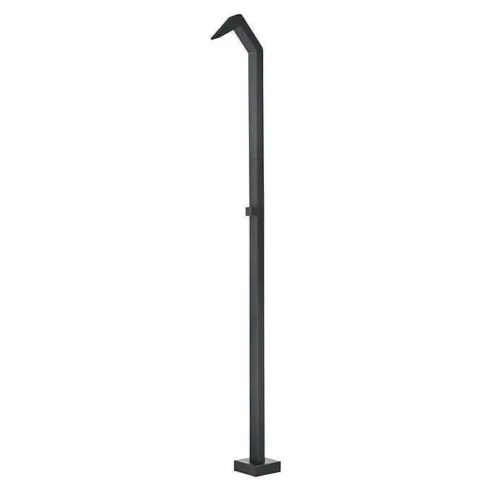 Imex Poolimex Ducha de piscina Niagara - 218 cm, Acero inoxidable, Negro mate - Lámpara de pie gris moderna con un diseño elegante y lineal, ideal para interiores minimalistas y oficinas. Ofrece luz indirecta brillante.