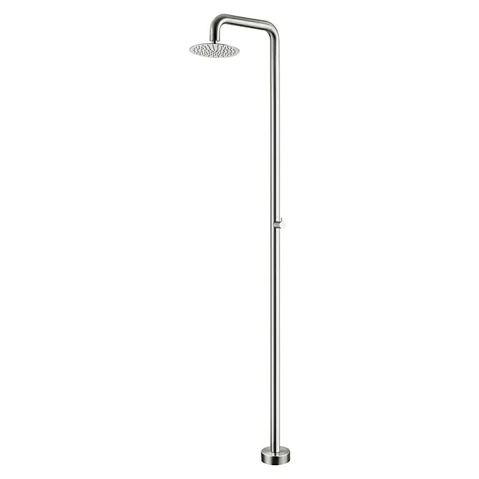 Imex Poolimex Ducha de piscina Oregon - 235 cm, Acero inoxidable, Cromo - Ducha independiente de acero inoxidable con gran cabezal de ducha y accesorio para jardín o patio. Diseño atemporal para uso exterior.