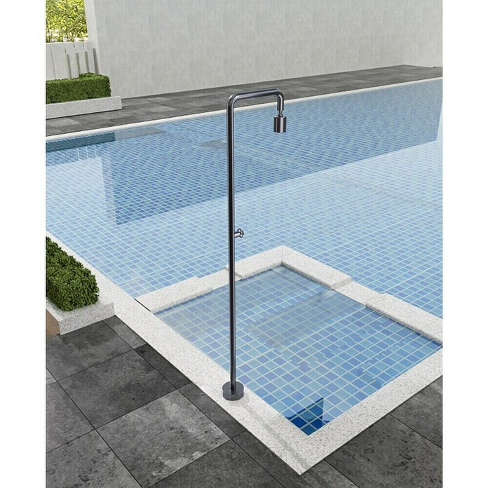 Imex Poolimex Ducha de piscina Pool (235 cm, Acero inoxidable, Gris cobalto) | BAUHAUS