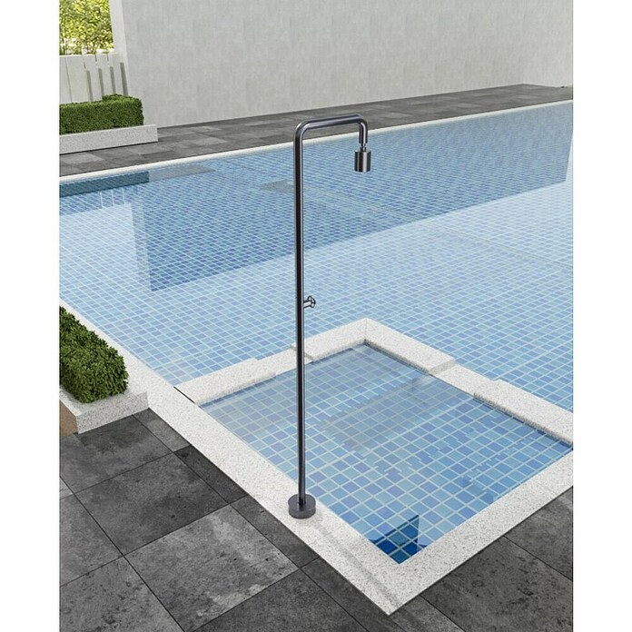 Imex Poolimex Ducha de piscina Pool (235 cm, Acero inoxidable, Gris cobalto) | BAUHAUS