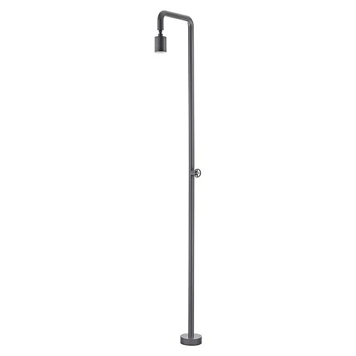 Imex Poolimex Ducha de piscina Pool - 235 cm, Acero inoxidable, Gris cobalto - Ducha de exterior metálica independiente con cabezal de ducha y válvula de control para jardín o patio.