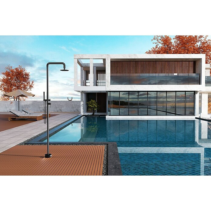 Imex Poolimex Ducha de piscina Florida (222 cm, Acero inoxidable, Negro mate) | BAUHAUS