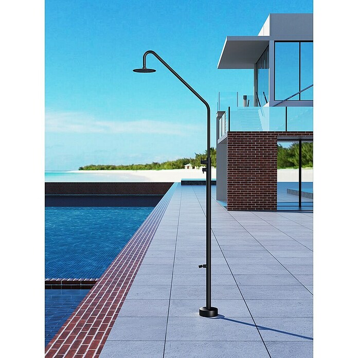 Imex Poolimex Ducha de piscina Dakota (232 cm, Acero inoxidable, Negro mate) | BAUHAUS