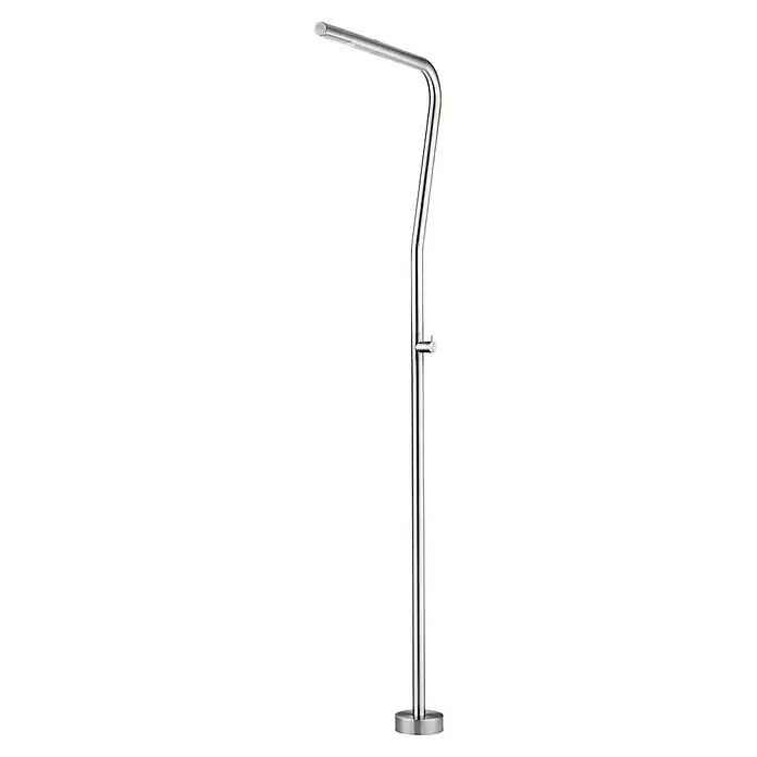 Imex Poolimex Ducha de piscina Nevada - 218,5 cm, Acero inoxidable, Cromo - Columna de ducha exenta de acero inoxidable con rociador superior y soporte para ducha de mano para un diseño moderno de baño.