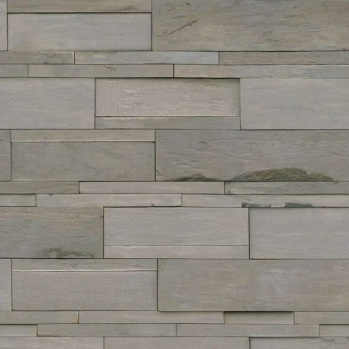 Indo Wandpaneel 3D Wall Driftwood Molucca Sea - Hevea, 560 x 200 x 10 mm, 1,008 m² - Attraktive Wandverkleidung aus grauem Holzimitat, ideal für moderne Innenräume. Die Oberfläche ist strukturiert und wirkt sehr natürlich.