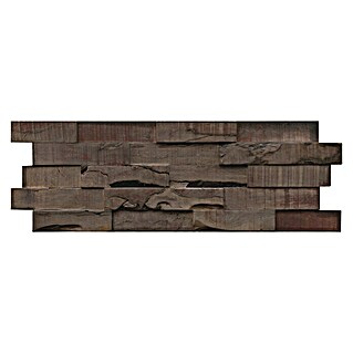 Indo Holzpaneel 3D Wall Slimwood Charred (Hevea, 560 x 200 x 8 mm, Anzahl Paneele: 9 Stk.)