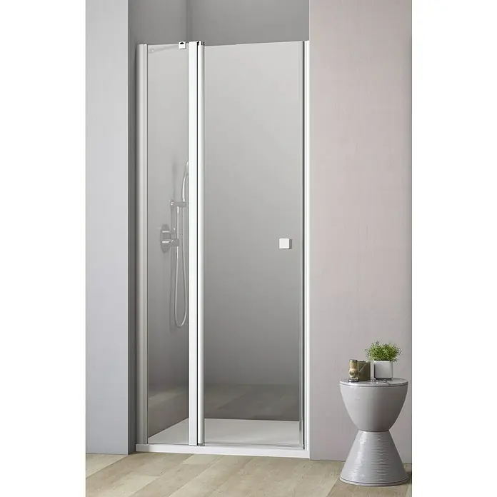 GEO Hit Nischendusche B-N200 - 90 x 202,2 cm, Beschichtet, Silber, 6 mm - Duschkabine mit klappbaren Türen, die einen modernen Touch in jedes Badezimmer bringen. Elegantes Design mit klaren Linien.