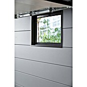 Telluria Garage Classico 3663G inkl. Elektro-Set und Innenwandverkleidung (Außenmaß inkl. Dachüberstand (B x T): 388 x 658 cm, Weiß/Anthrazit, Stahl, Elektro-Set) | BAUHAUS