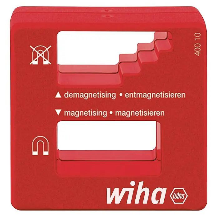 Wiha Magnetisiergerät - Geeignet für: Schraubendreher - Rotes Wiha Magnetisier- und Entmagnetisiergerät für Schraubendreher und Bits mit klaren Funktionsanzeigen.