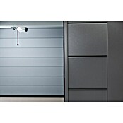 Telluria Garage Classico 3663G inkl. Elektro-Set und Innenwandverkleidung (Außenmaß inkl. Dachüberstand (B x T): 388 x 658 cm, Weiß/Anthrazit, Stahl, Elektro-Set) | BAUHAUS