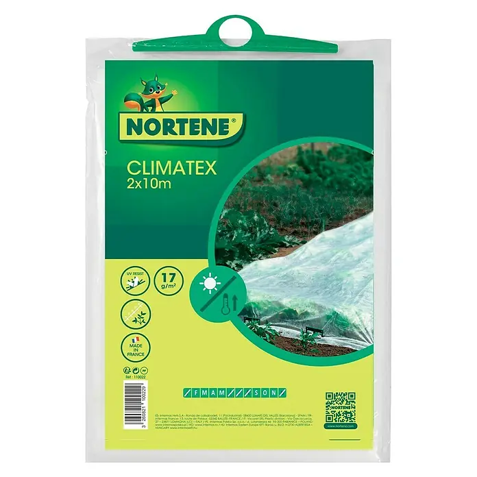 Nortene Film transparente crecimiento Climatex - L x An: 10 x 2 m, Blanco - Imagen de una película de invernadero Nortene Climaxtex, 2x10m, resistente a los rayos UV, para proteger y cultivar tus plantas.