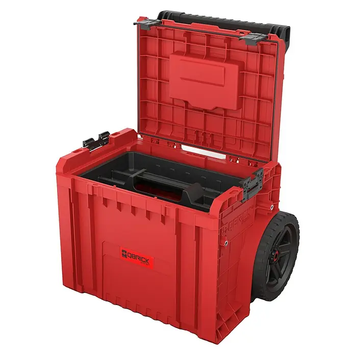 Qbrick System Werkzeugkoffer Auf Rollen Werkstattwagen Werkzeugtrolley Werkzeugkasten Leer Werkzeugkiste ONE Cart 2.0 Schwarz 641 X 485 X 660 Mm