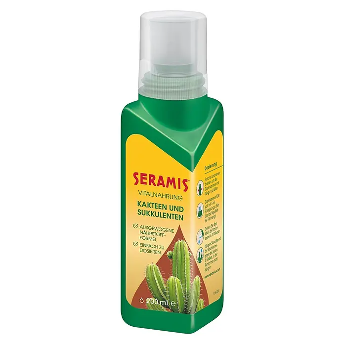 Seramis Kakteendünger - 200 ml - Flasche Seramis Vitalnahrung für Kakteen und Sukkulenten. Für ausgewogene Nährstoffversorgung und einfaches Dosieren.