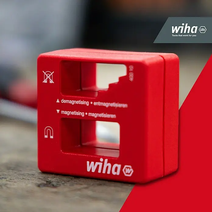 Wiha Magnetisiergerät - Geeignet für: Schraubendreher - Roter Wiha Magnetisierer/Entmagnetisierer für Werkzeuge.