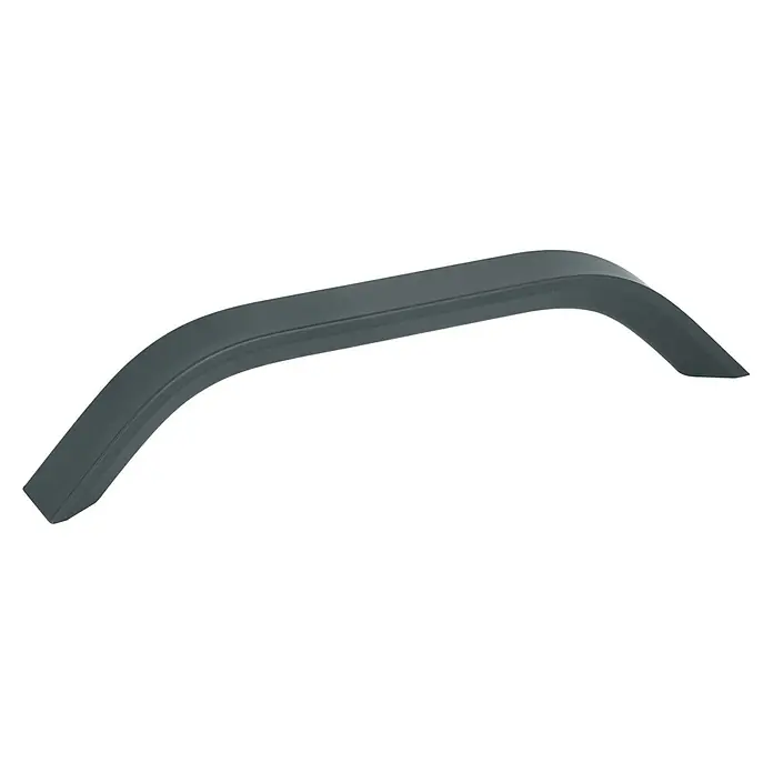 Walteco Möbelgriff Lugano - Lochabstand: 128 mm, Aluminium, Grün matt - Dunkelgraue, gewölbte Kunststoff-Radlaufverbreiterung für Fahrzeuge.