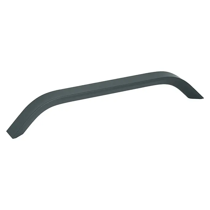 Walteco Möbelgriff Lugano - Lochabstand: 160 mm, Aluminium, Grün matt - Dunkelgraue, gekrümmte Kotflügelverbreiterung für einen Radkasten.