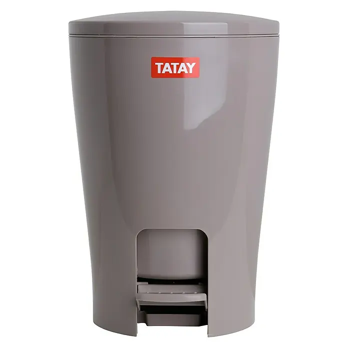 Tatay Cubo con pedal Diabolo - 5 l, Beige - Cubo de basura gris con pedal de TATAY, ideal para el baño o la cocina, con pedal para facilitar su uso.