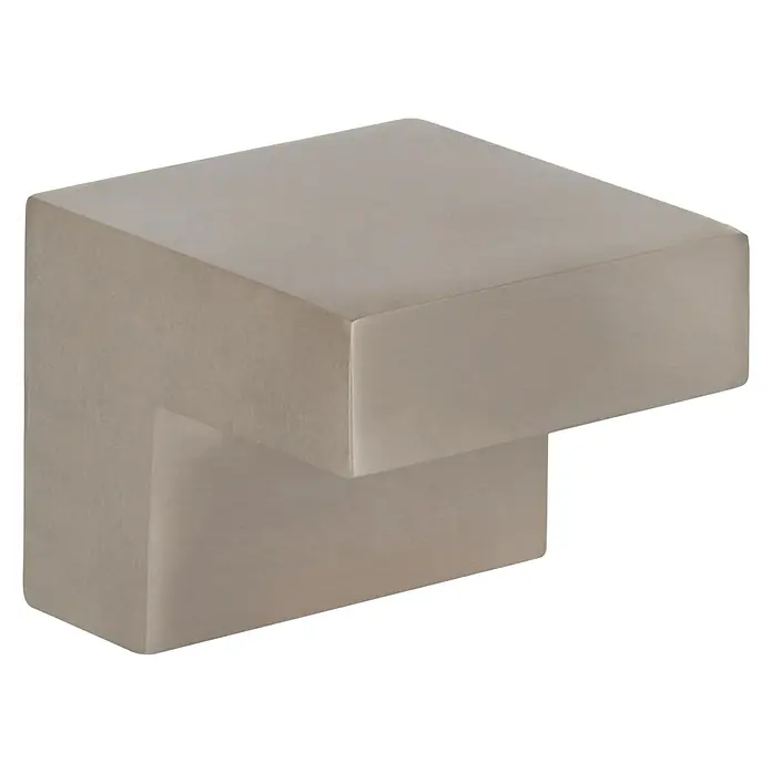 Walteco Möbelknopf Ecky - B x H: 24,5 x 20 mm, Sonstige, Vernickelt matt - Moderner L-förmiger Möbelgriff in gebürsteter Nickeloptik.