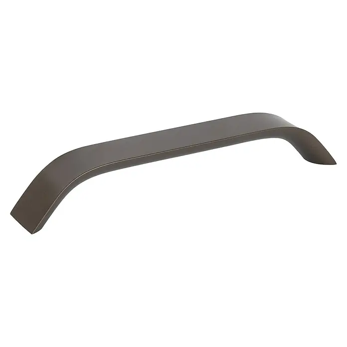 Walteco Möbelgriff Fiesto - Lochabstand: 160 mm, Aluminium, Braun matt - Dunkelbronzefarbener gewölbter Metallgriff für Möbel mit flacher Oberseite.